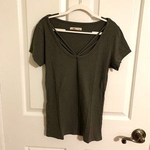 Hollister Criss-Cross Green Shirt